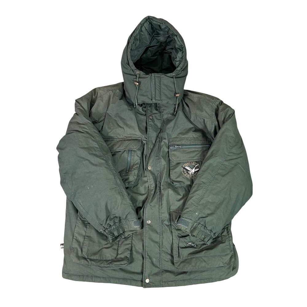 1990s‎ Triple FAT Goose Mens 2XL XXL Green Puffer Down Hooded Winter Coat Jacket